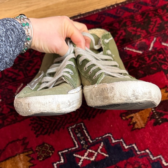 Golden Goose Green High-Top Sneakers with Silver Star Pre-Loved Condition - Picture 8 of 14